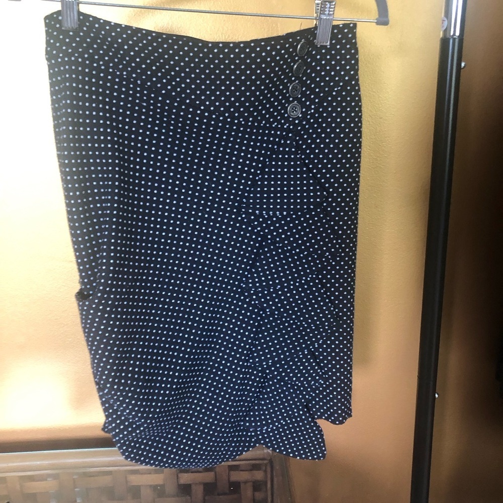 Eva Franco Black & White polka dot skirt wool & cotton blend USA made Size 4 - Picture 12 of 12
